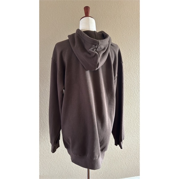 Oversized hooded sweater in chocolate - Picture 4 of 6